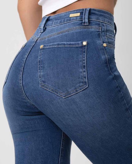 Jean Skinny oscuro tiro alto
