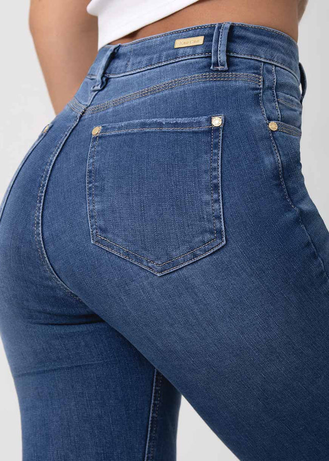 Jean Skinny oscuro tiro alto