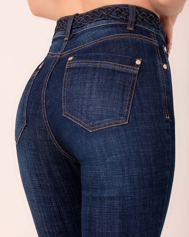 Jean Skinny Azul Oscuro con Cinturón denim