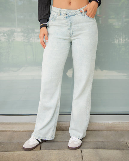 Jean Wide Leg Tiro Alto Asimétrico