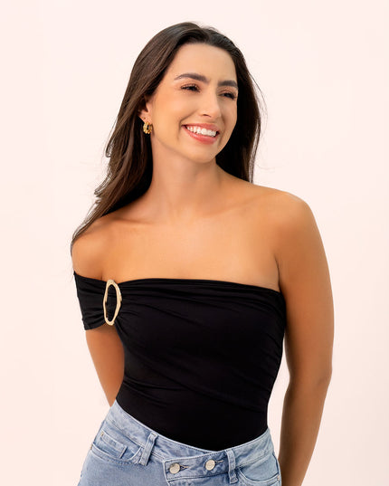 Body Strapless con argolla decorativa