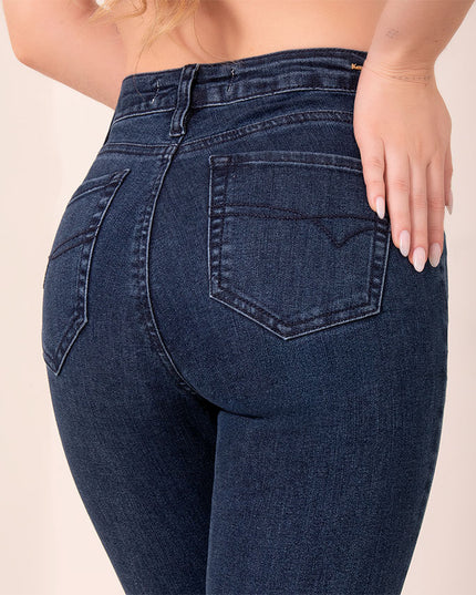 Jean skinny tiro medio oscuro