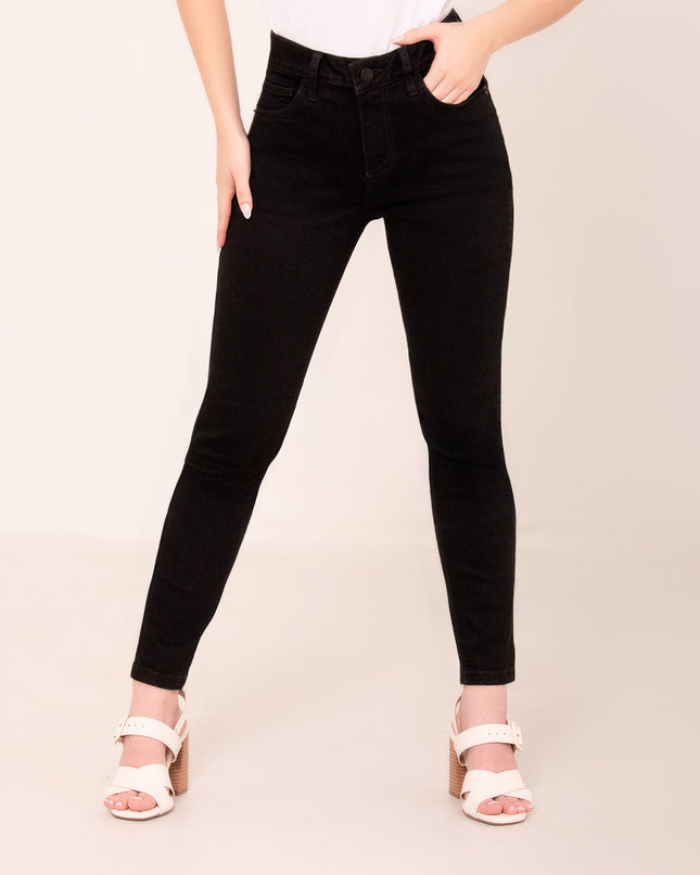 Jean skinny negro de tiro alto