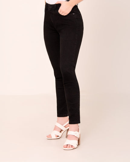 Jean skinny negro de tiro alto