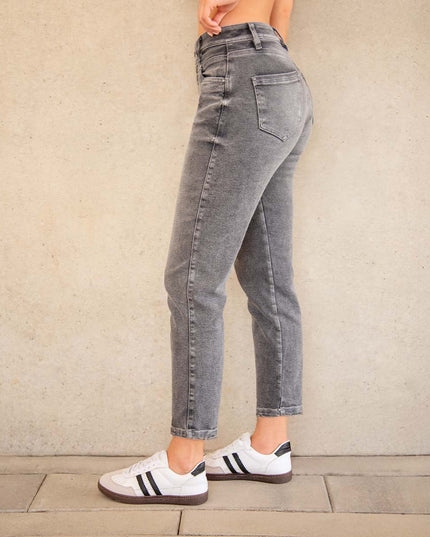 Jean Momfit gris