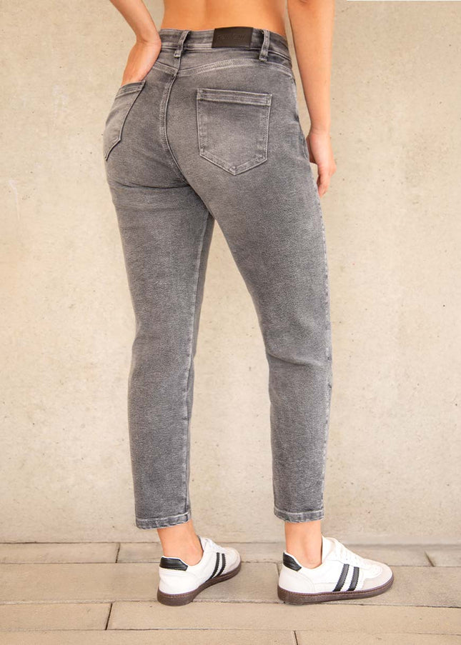Jean Momfit gris