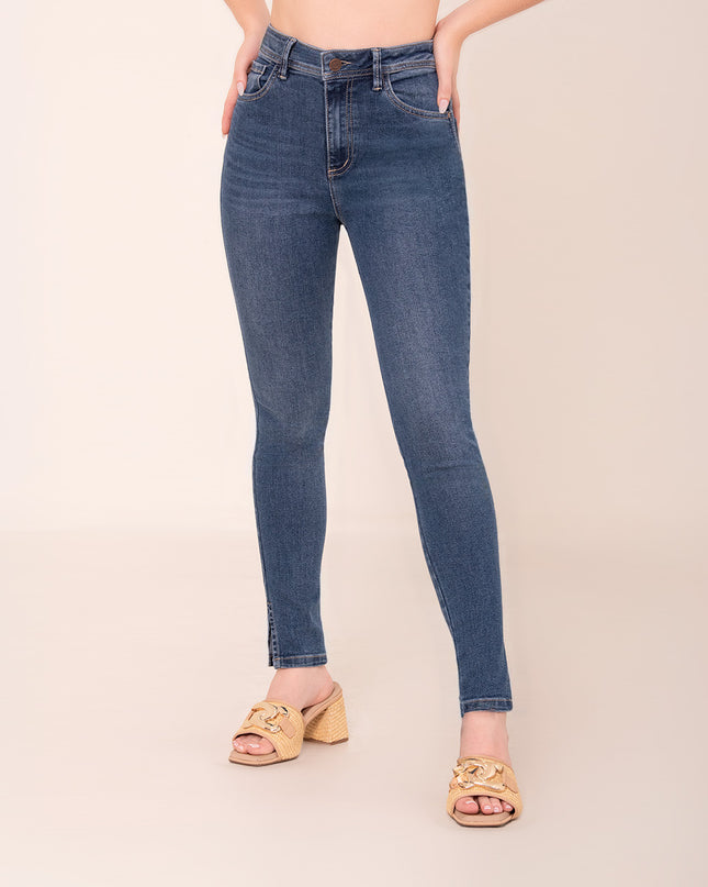 Jean skinny tiro alto