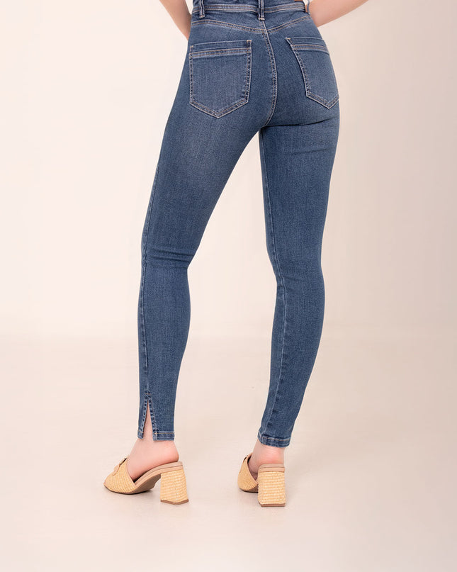 Jean skinny tiro alto
