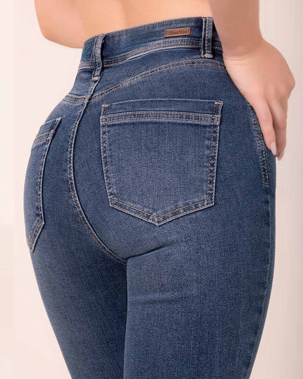 Jean skinny tiro alto