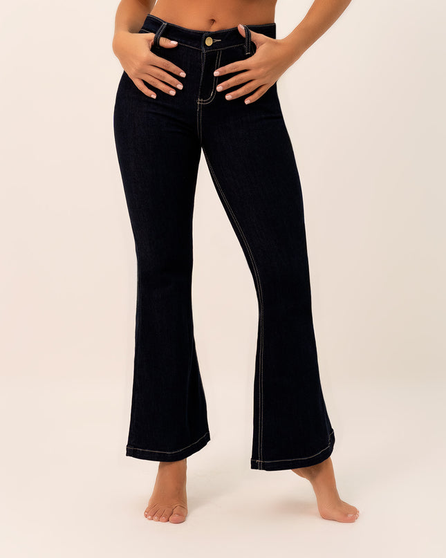 Jean Flare azul oscuro
