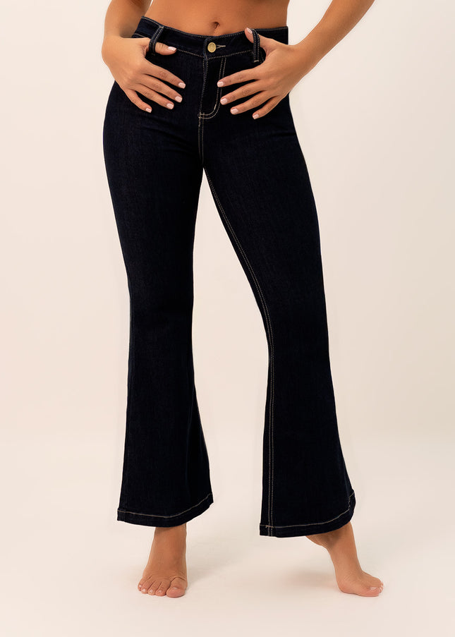 Jean Flare azul oscuro