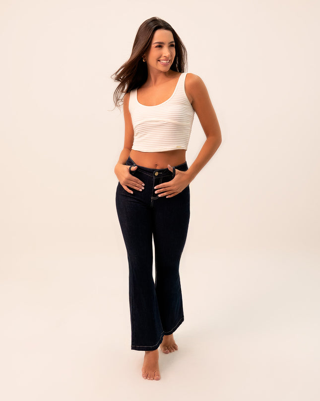 Jean Flare azul oscuro