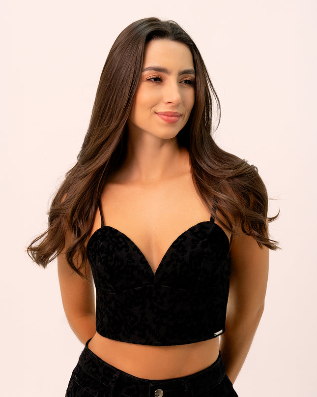 Bralet Negro animal print