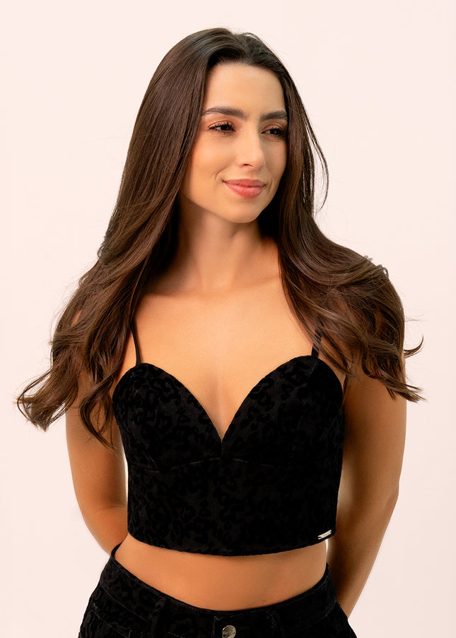 Bralet Negro animal print