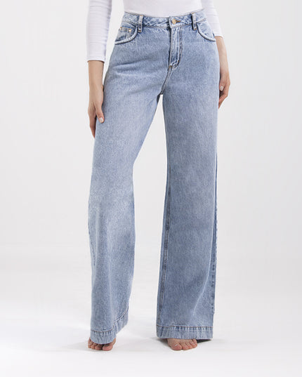 Jean Palazzo azul claro