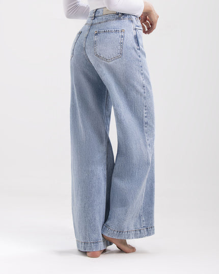 Jean Palazzo azul claro