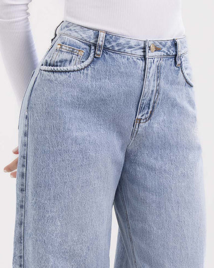 Jean Palazzo azul claro