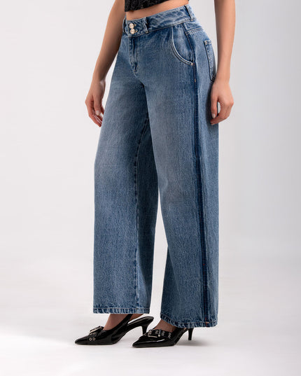 Jean Wide Leg Tiro medio