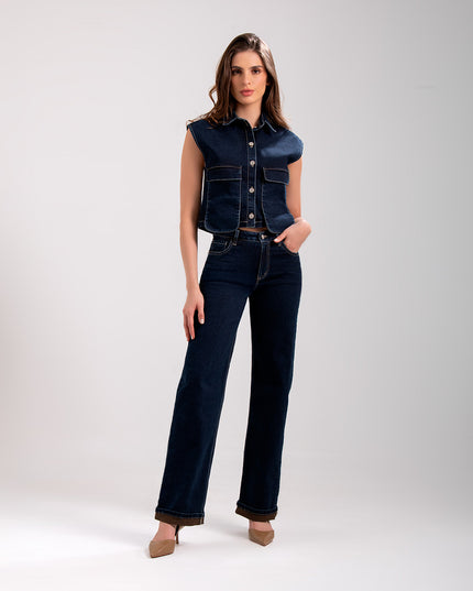 Chaleco en Denim oscuro