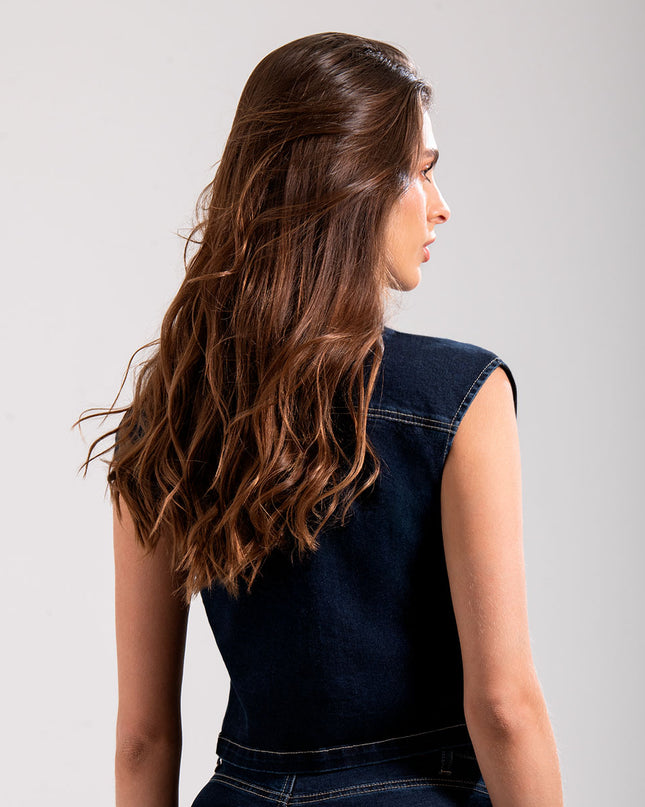 Chaleco en Denim oscuro