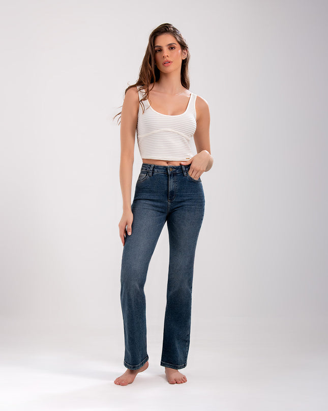 Jean Clasico Bota Recta tiro alto