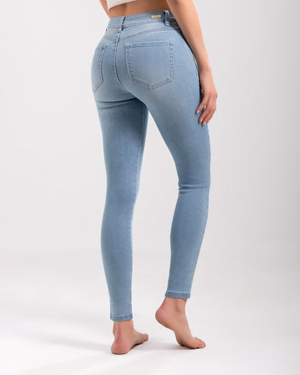 Jean skinny tiro medio claro