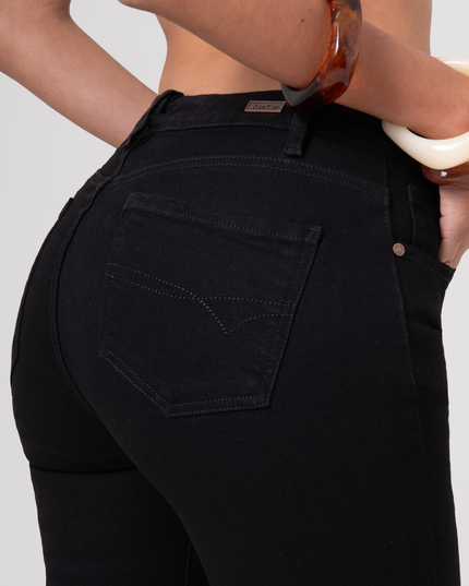 Jean Skinny Negro tiro medio
