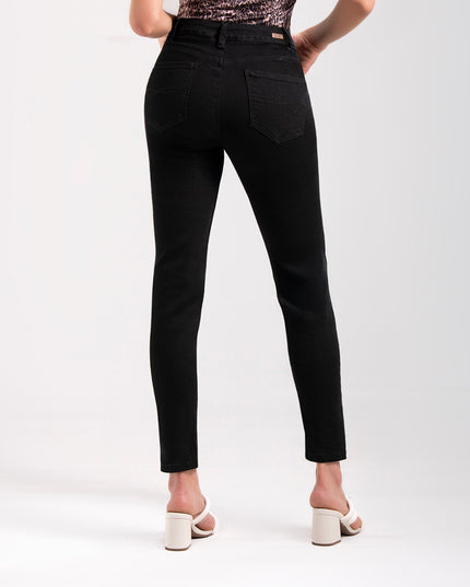 Jean Skinny Negro tiro medio