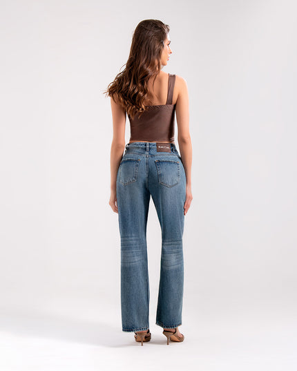 Jean Wide Leg Tiro medio