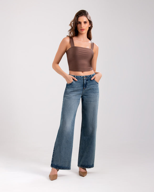 Jean Wide Leg Tiro medio