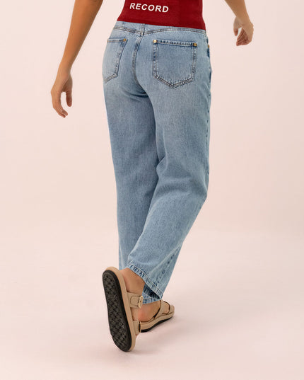 Jean Wide leg tiro medio claro