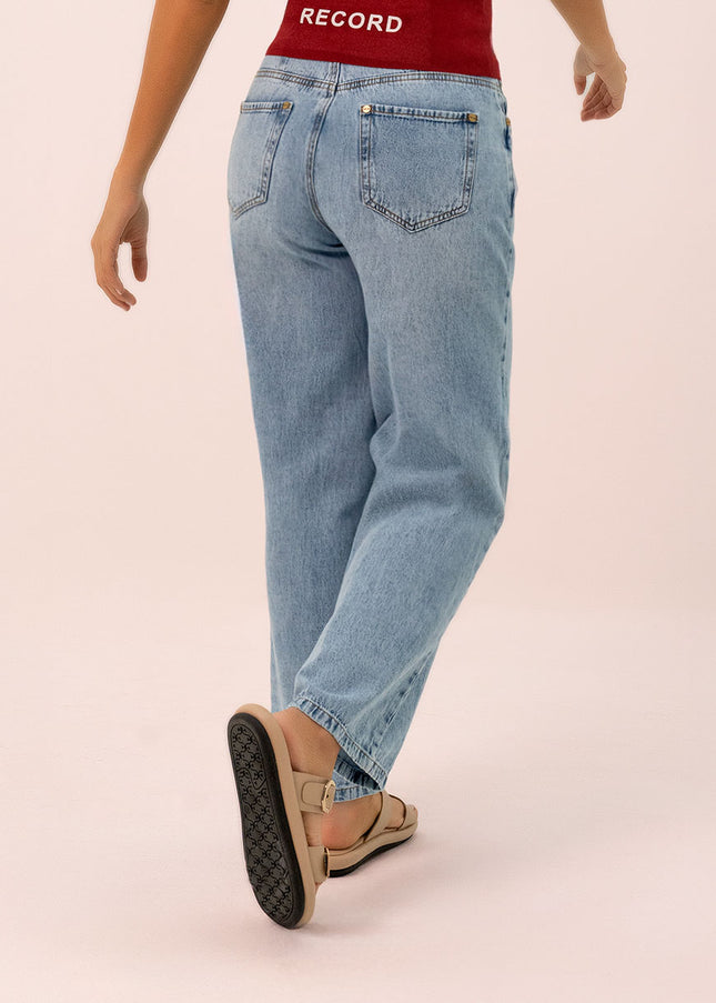 Jean Wide leg tiro medio claro