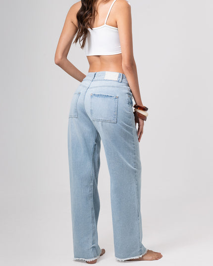 Jean Straight claro tiro alto