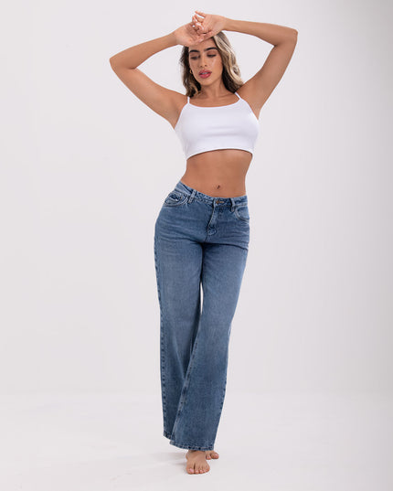 Jean Straight tiro medio.