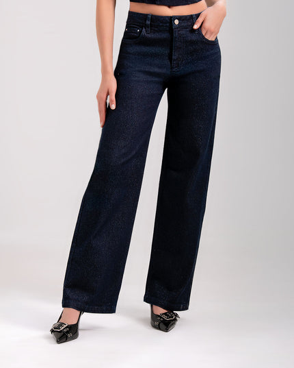 Jean Straight oscuro con acabado brillante