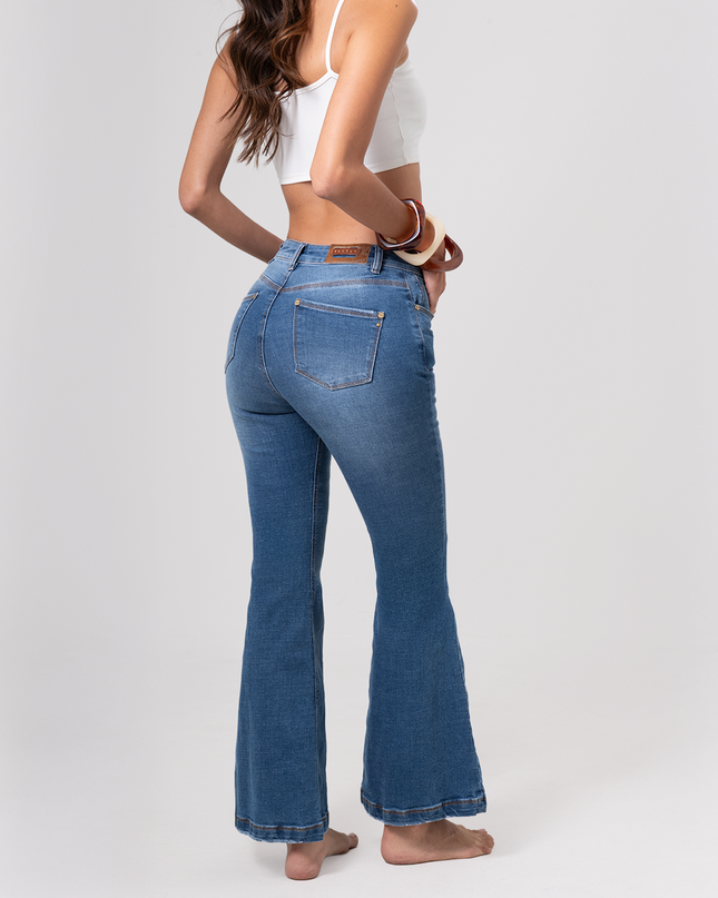 Jean Flare tiro alto oscuro