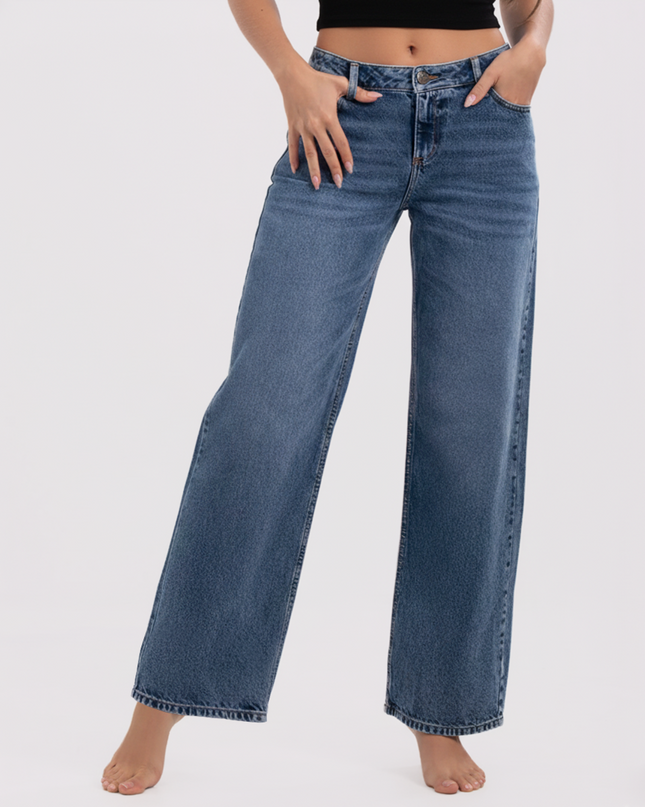 Jean Wide Leg tiro medio.