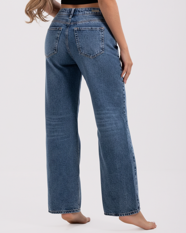 Jean Wide Leg tiro medio.