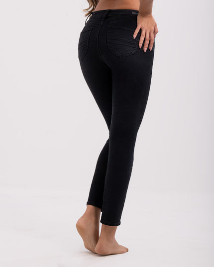 Jean Skinny Negro tiro medio.