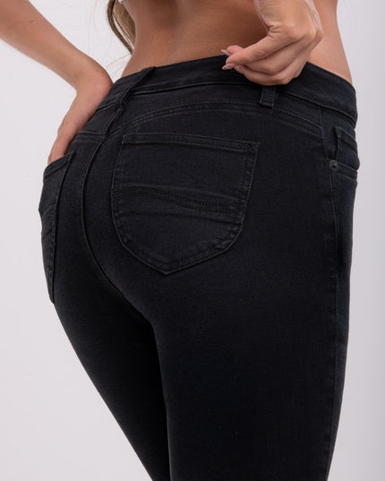 Jean Skinny Negro tiro medio.