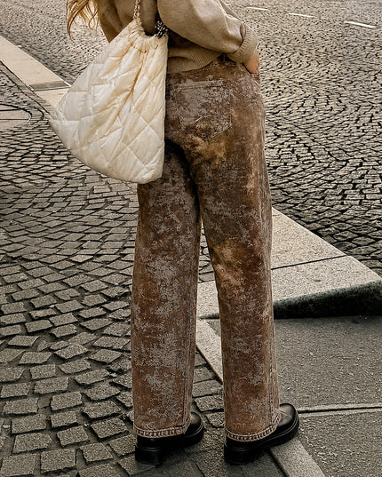 Jean straight estampado efecto vintage