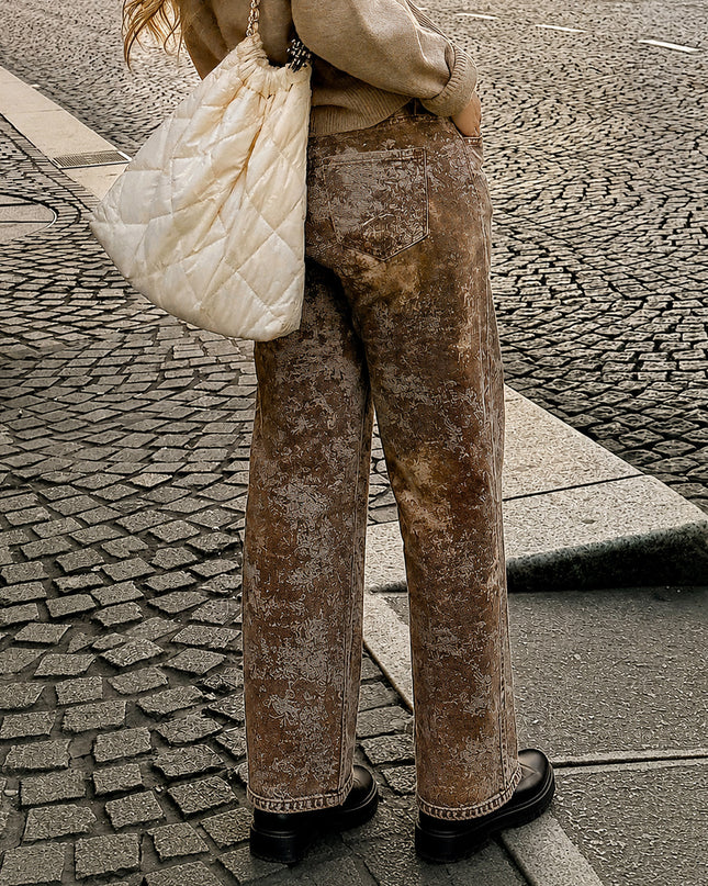 Jean straight estampado efecto vintage