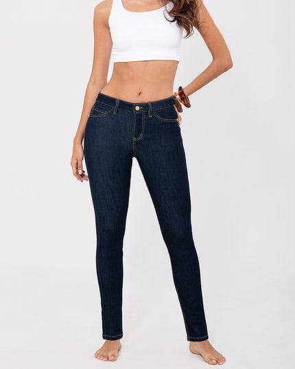 Jean skinny tiro medio oscuro