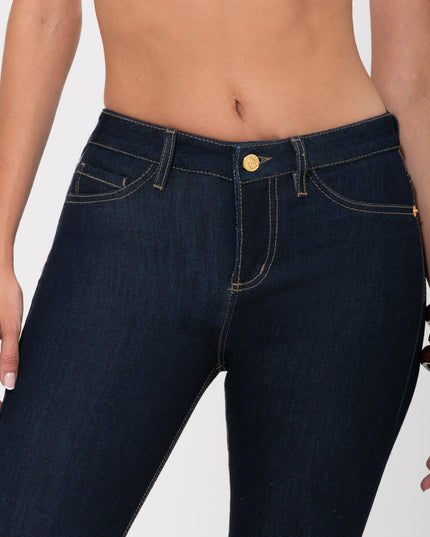 Jean skinny tiro medio oscuro