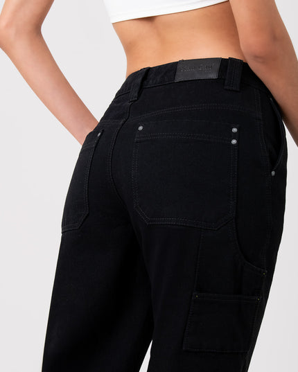 Jean Cargo tiro medio negro