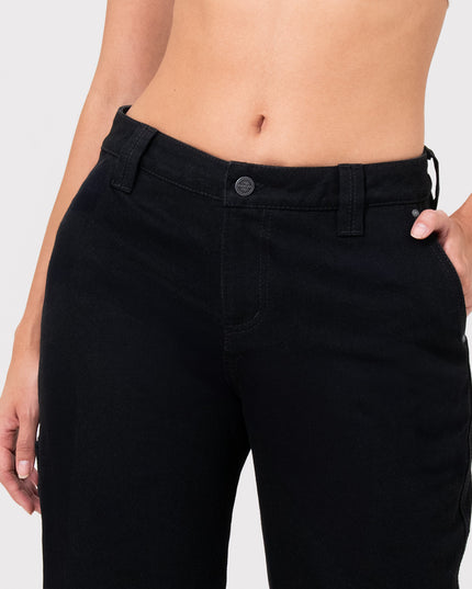 Jean Cargo tiro medio negro
