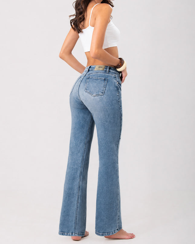 Jean Straight Elástico Azul Medio Mujer — KanCan, imagen 2 de 4