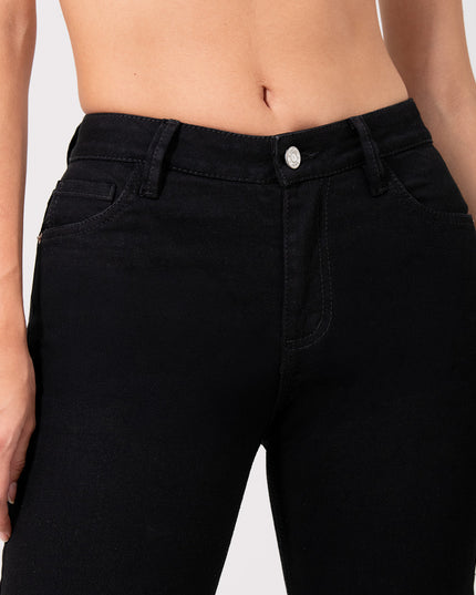 Jean Clasico negro tiro alto stretch