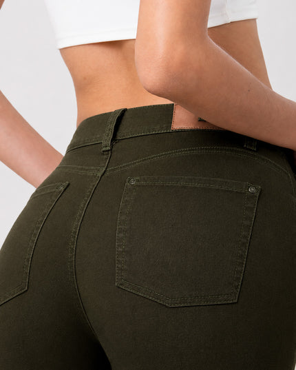 Jean Palazzo stretch verde oliva