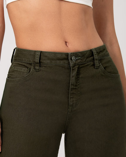 Jean Palazzo stretch verde oliva